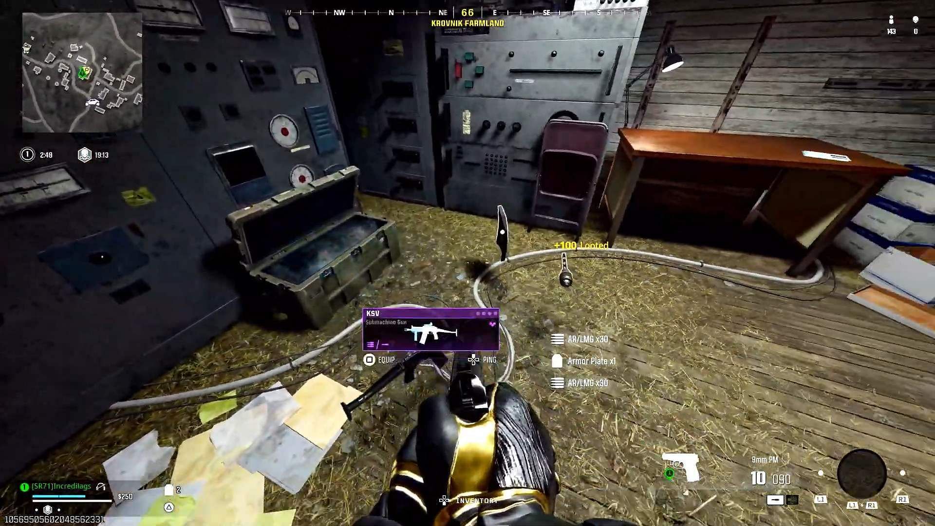 Receiving a KSV SMG from one of the supply crates (Image via Activision || YouTube@Incredilags)