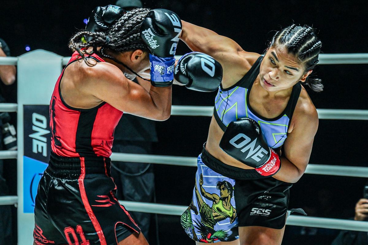 Jackie Buntan proud to have earned world title over tough opponent Anissa Meksen. -- Photo by ONE Championship