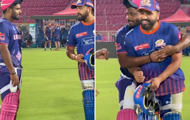 Rohit Sharma laughs after confusing Sanju Samson about his birthday ahead of RR vs MI IPL 2025 match [Watch]