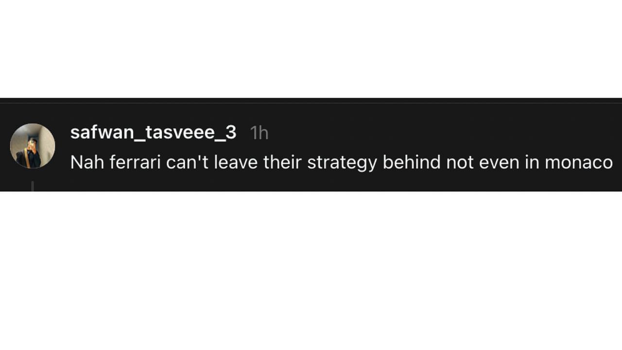 Fan comment on Hamilton&#039;s impeding incident [Image Source: @safwan_tasveee_3/Threads]