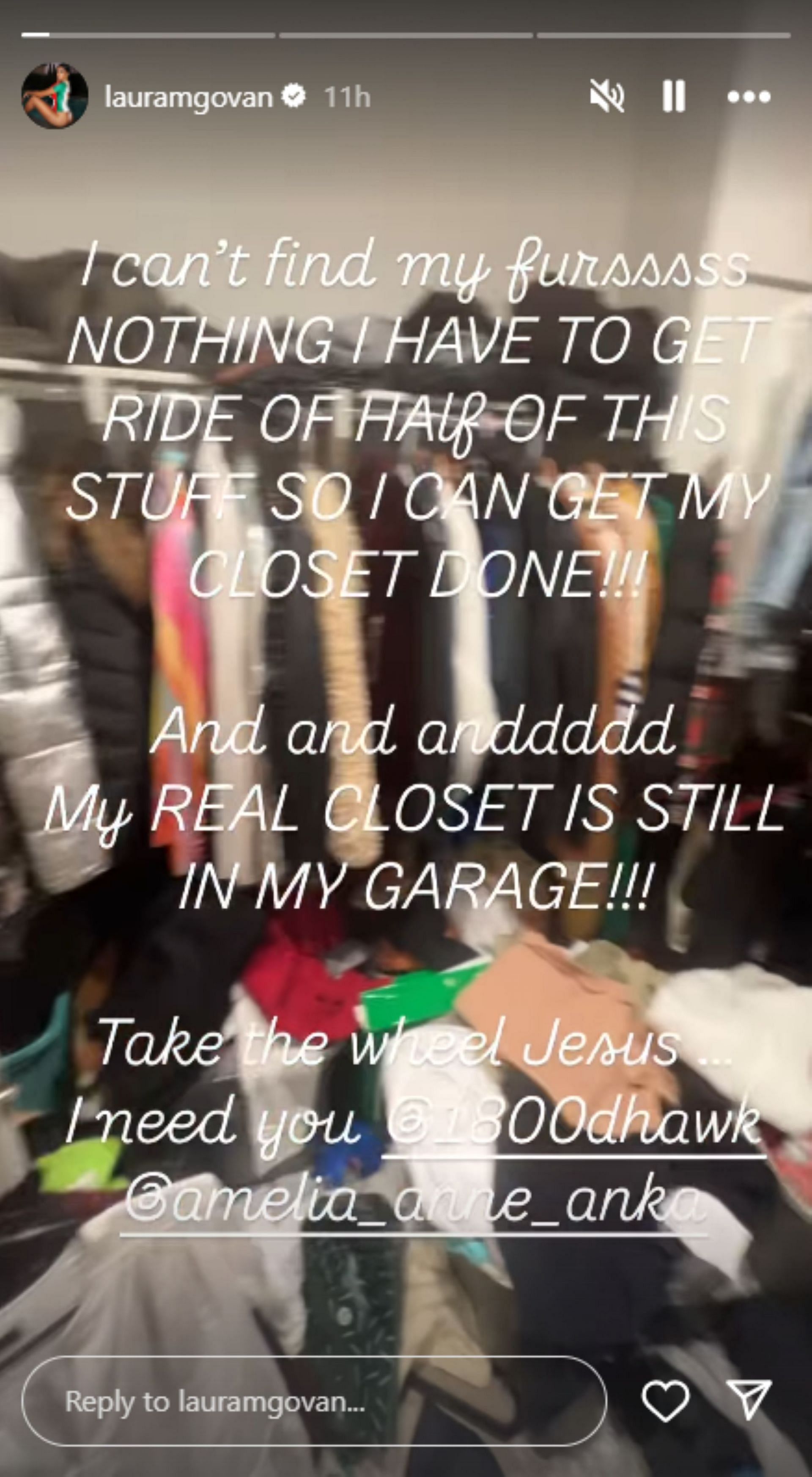 Gilbert Arenas&#039; ex-wife Laura Govan confronts closet clutter in latest Instagram post: &quot;Have to get rid of half of this stuff&quot; (Image: Instagram via @lauramgovan)