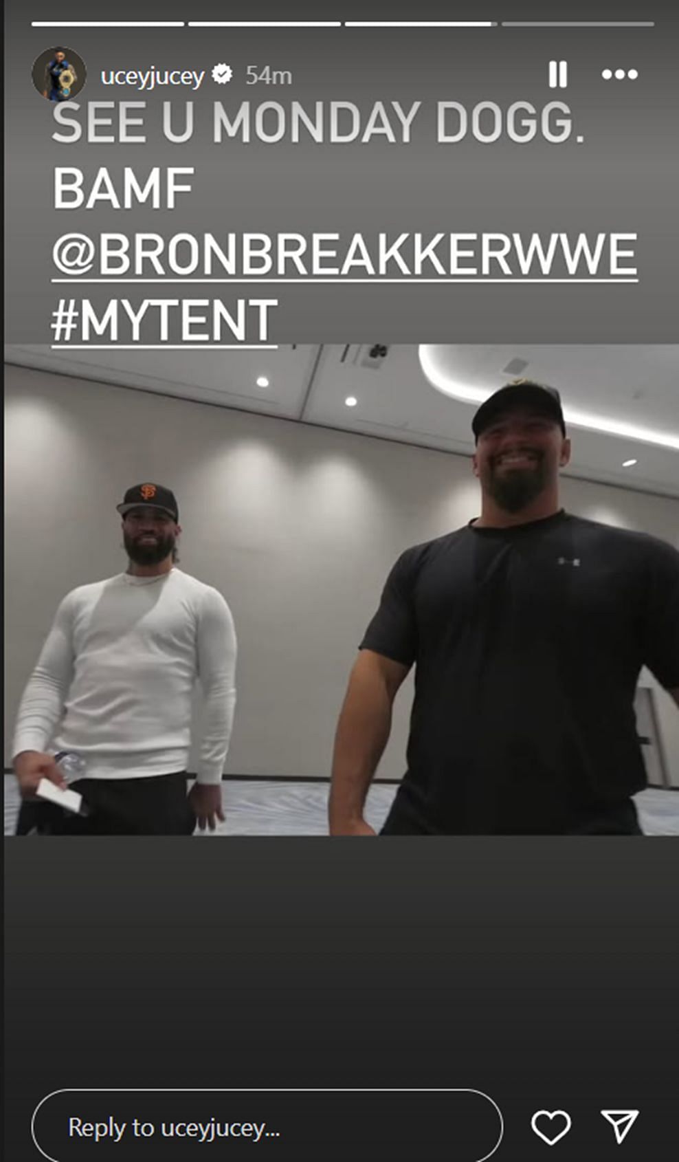 Jey Uso isn&#039;t worried about Bron Breakker [Photo credit: Uso&#039;s Instagram Story]