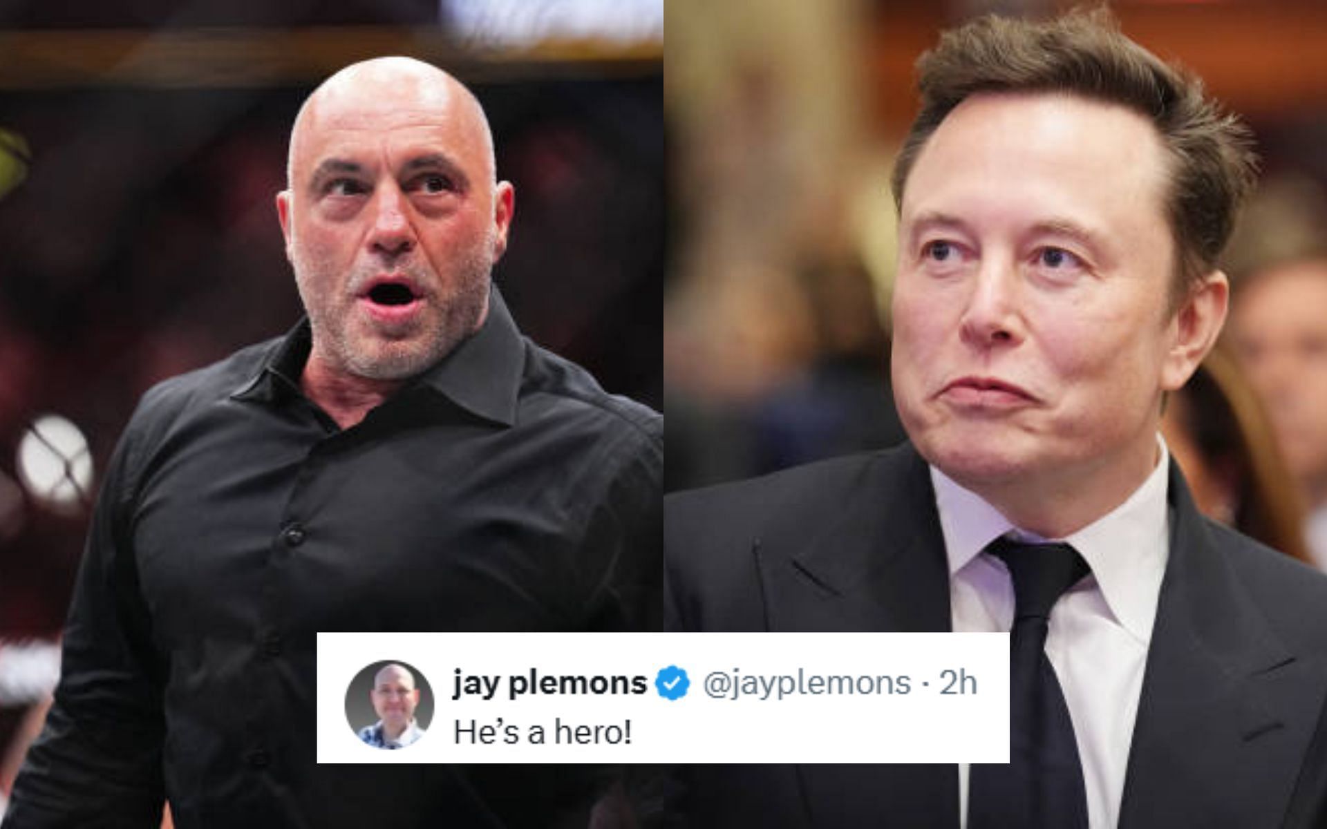Fans react to Joe Rogan (left) supporting Elon Musk (right). [Images courtesy: Getty]