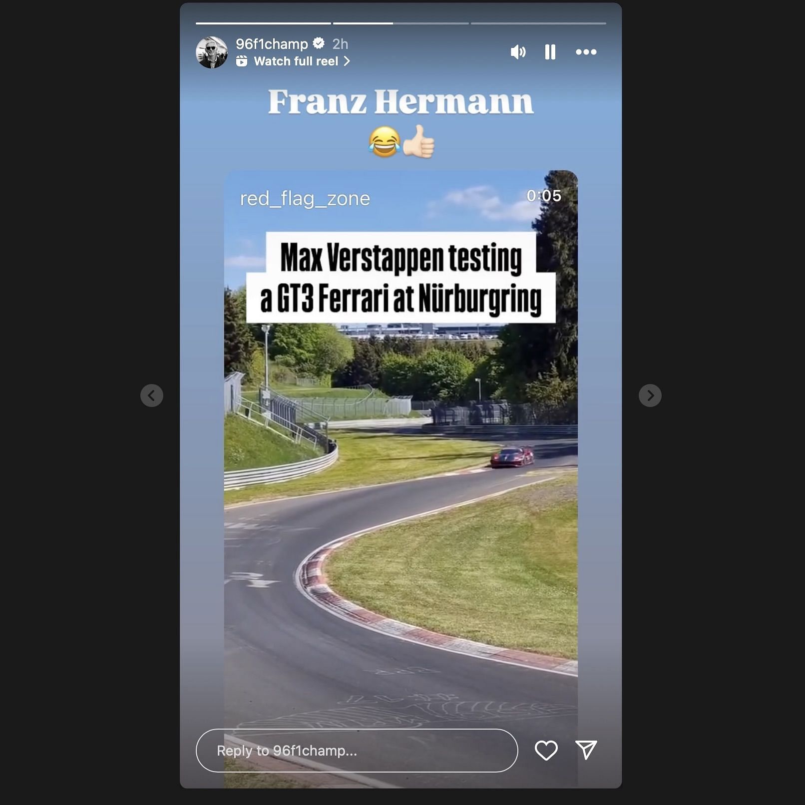 Screen grab from Damon Hill&#039;s instagram story [via instagram/96f1champ]