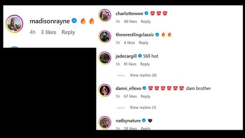 Wrestlers react to Anna Jay's Dynamite return. (Images via Jay's Instagram)