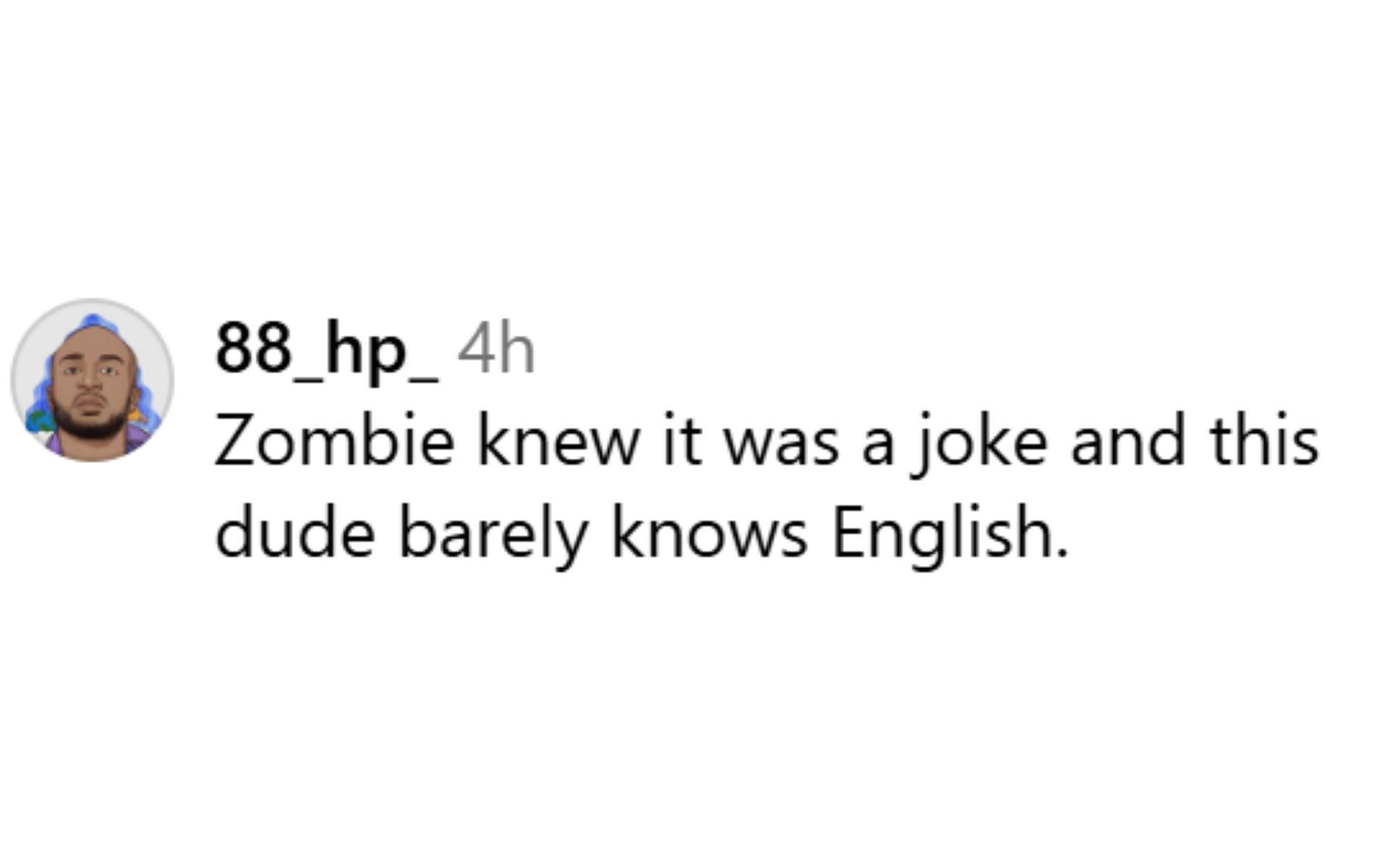 Fan&#039;s comment [Screenshot courtesy: @homeoffight on Instagram]