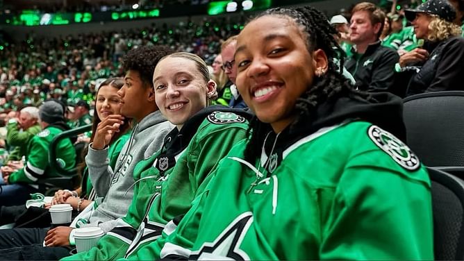 Paige Bueckers kicks off her Big 4 league fan experience with attendance to Dallas Star's NHL Playoffs game