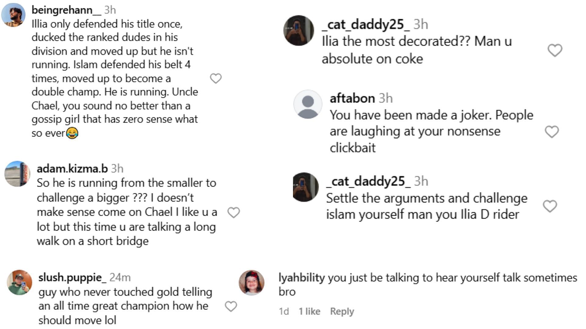Fan comments. [Screenshots courtesy: @sonnench on Instagram]