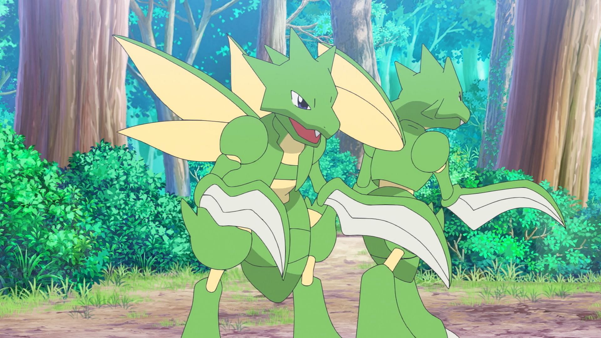 Scyther in the anime (Image via TPC)