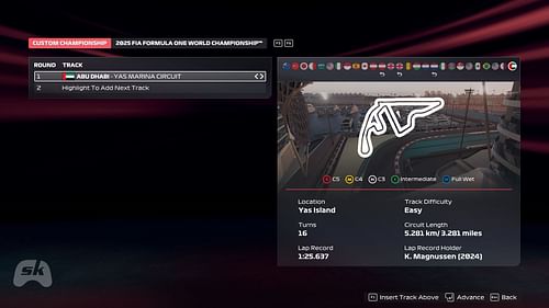 Yas Marina Circuit for Abu Dhabi GP in F1 25 (Images via EA Sports/SK Gaming)