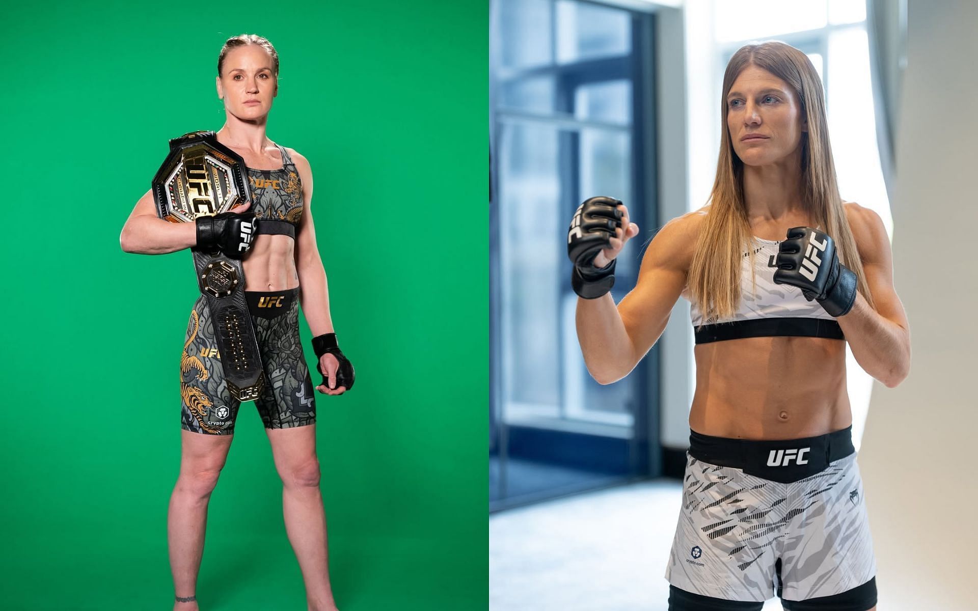 Valentina Shevchenko (left) talks about Manon Fiorot (right) ahead of UFC 315. [Images courtesy: @ufccanada on Instagram]
