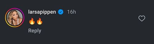 Larsa Pippen's comment on Scotty Pippen Jr's Instagram post