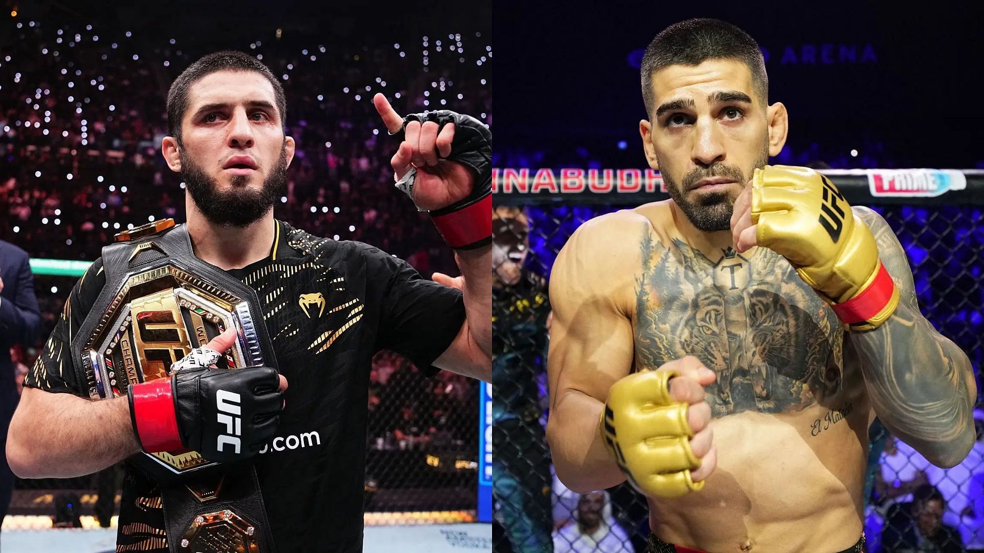Former UFC fighter wants Ilia Topuria (right) vs. Islam Makhachev (left) mega catchweight showdown. [Images courtesy: Getty Images]