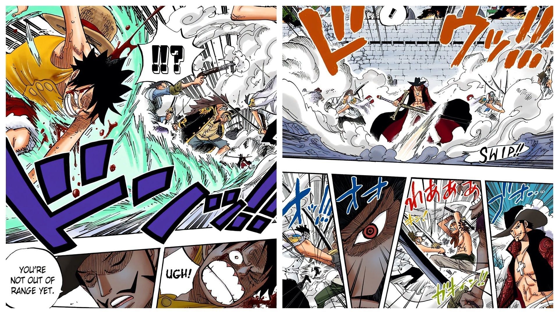 Mihawk&#039;s incredible Observation Haki (Image via Shueisha)
