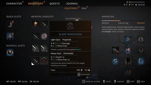 Equip it on the Inventory screen to be able to use the spell (Image via Awaken Realms)