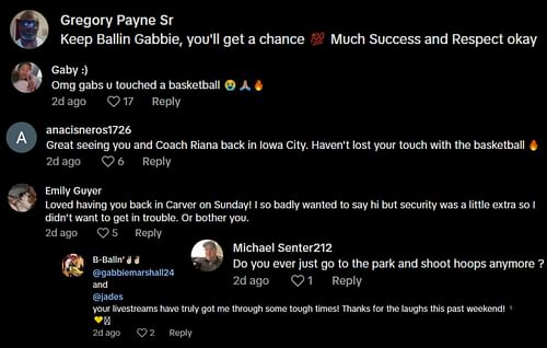 Fans react to Marshall's TikTok video | via @gabbiemarshall24/TikTok