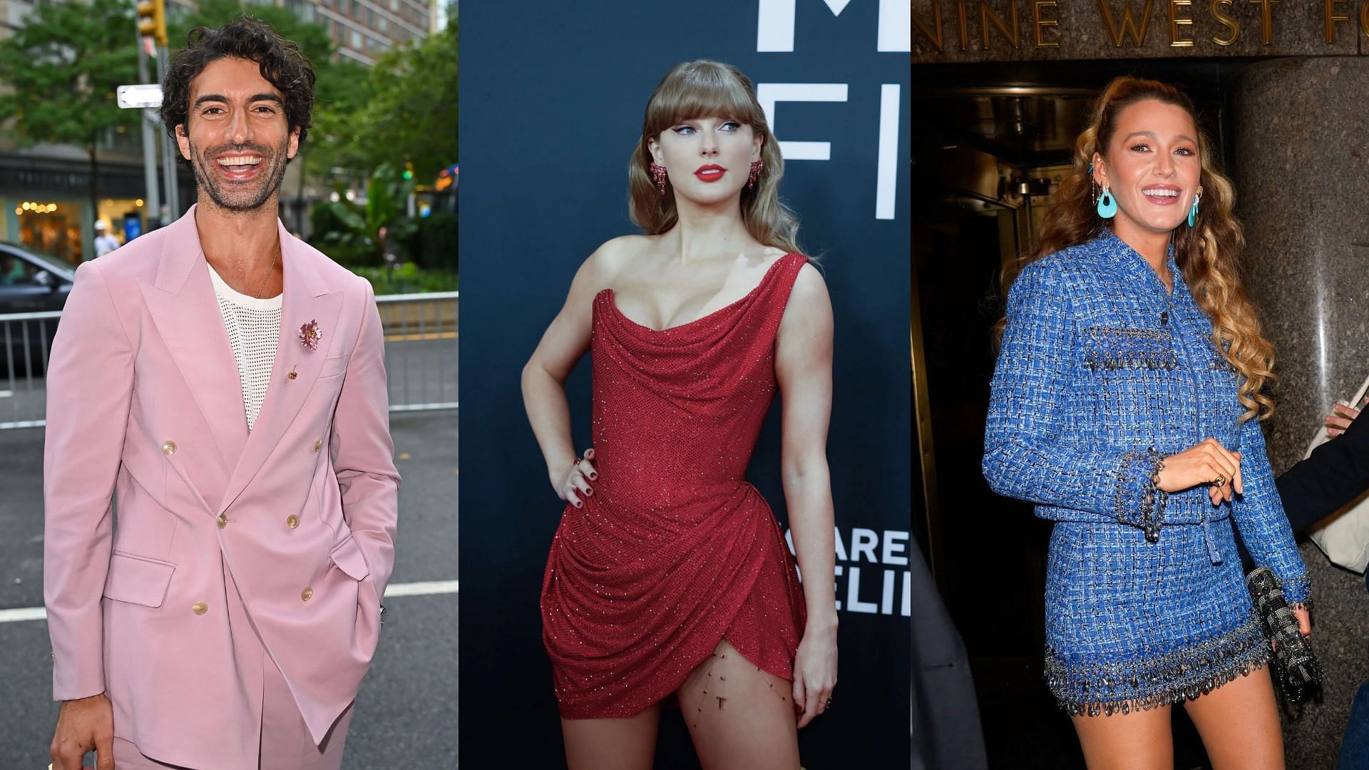 Justin Baldoni, Taylor Swift anf Blake Lively (All images via Getty)
