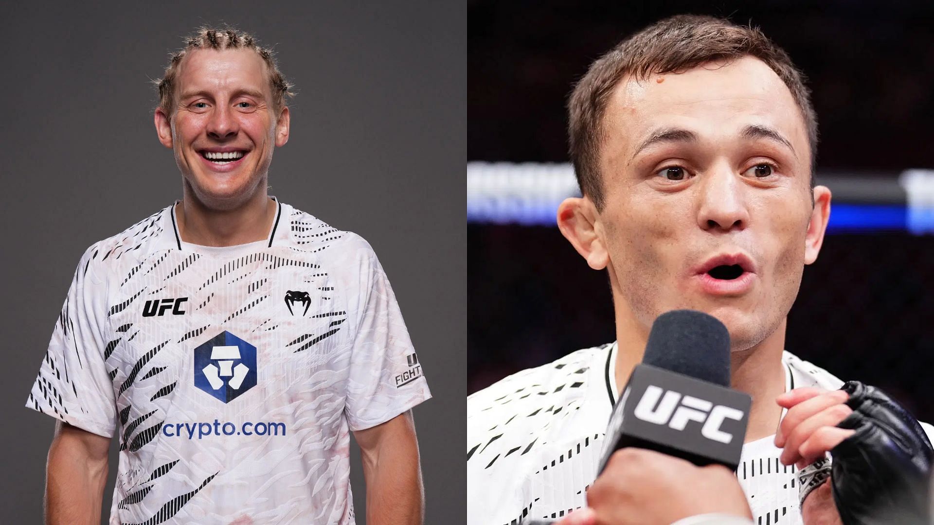 Paddy Pimblett (left) lauds Bekzat Almakhan&rsquo;s (right) stellar UFC 315 performance. [Images courtesy: Getty Images]