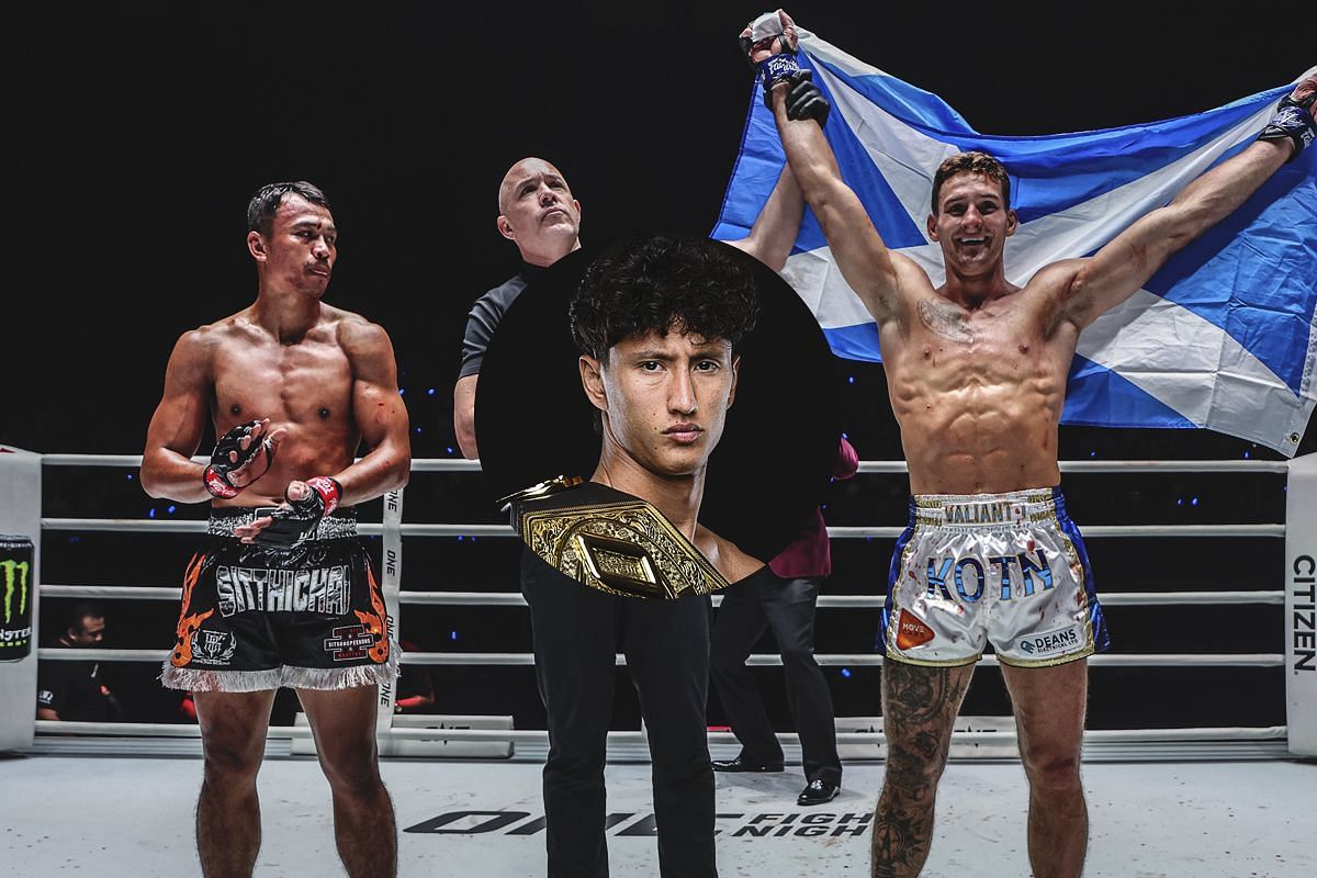 Nico Carrillo celebrates win over Sitthichai with Nabil Anane | Image credit: ONE Championship