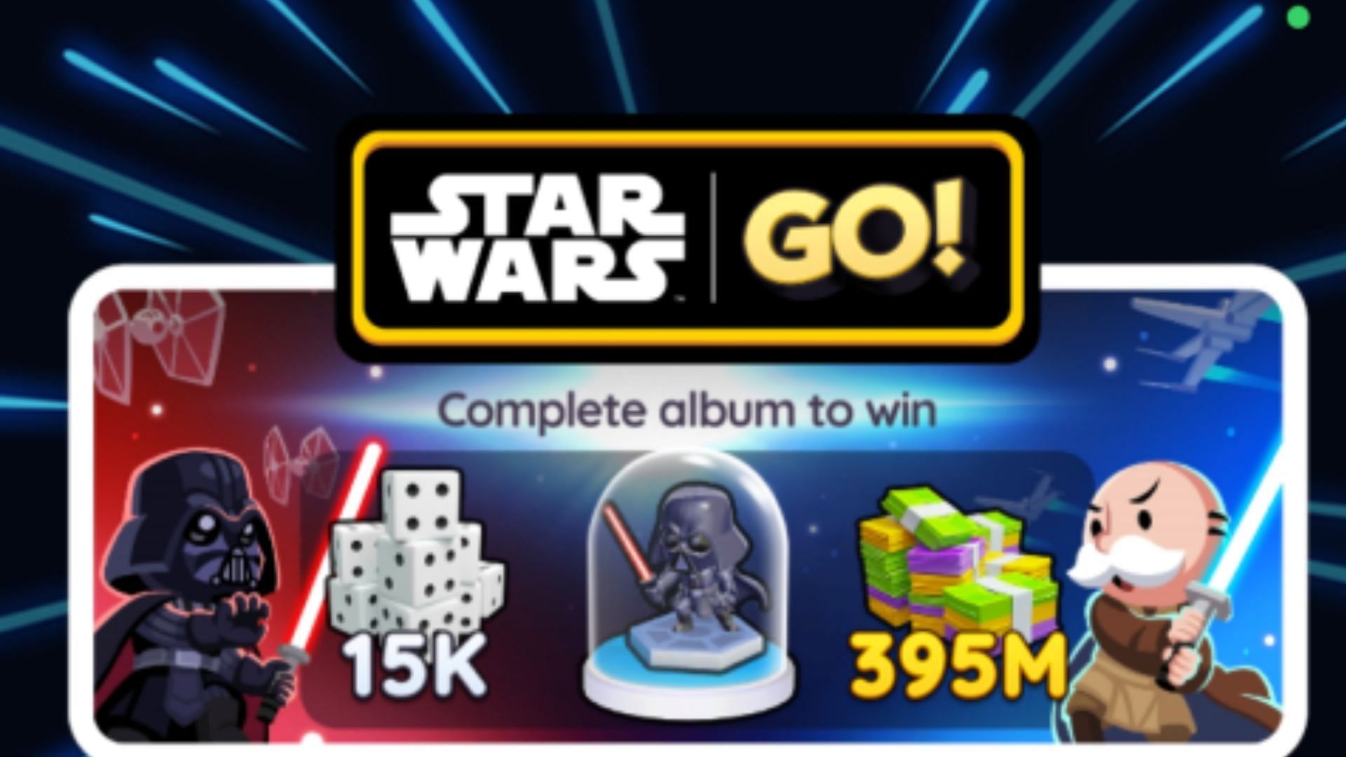 Rewards for completing the Star Wars album (Image via Scopely)