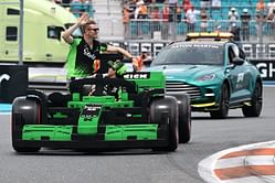 Watch: Nico Hulkenberg hilariously falls over Gabriel Bortoleto during the Lego driver parade in the F1 Miami GP