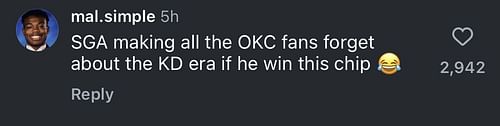 Fan comment/Instagram (image credit: instagram/nbaonespn)