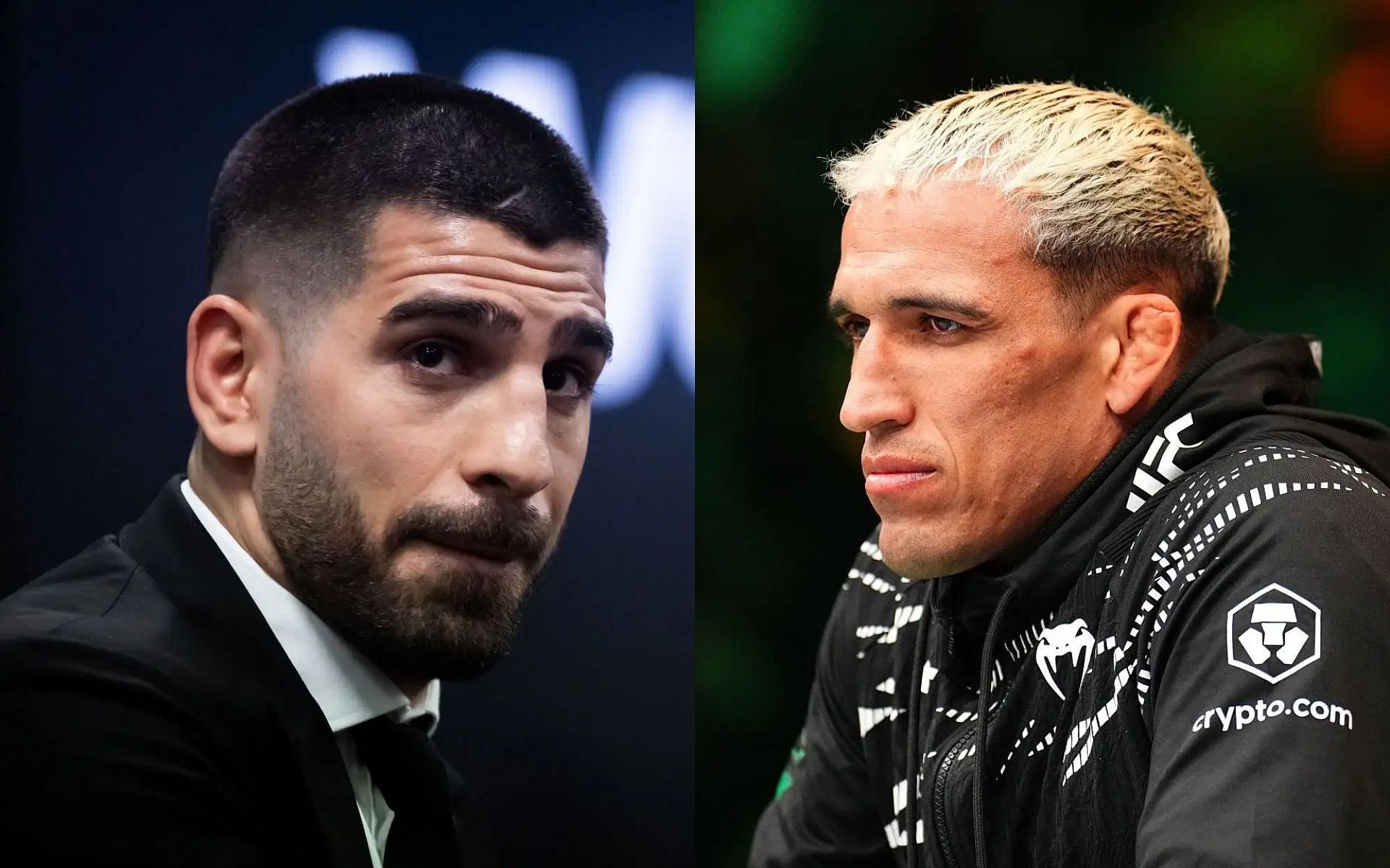 Charles Oliveira (right) predicts to knockout Ilia Topuria (left) at UFC 317. [Images courtesy: Getty Images]