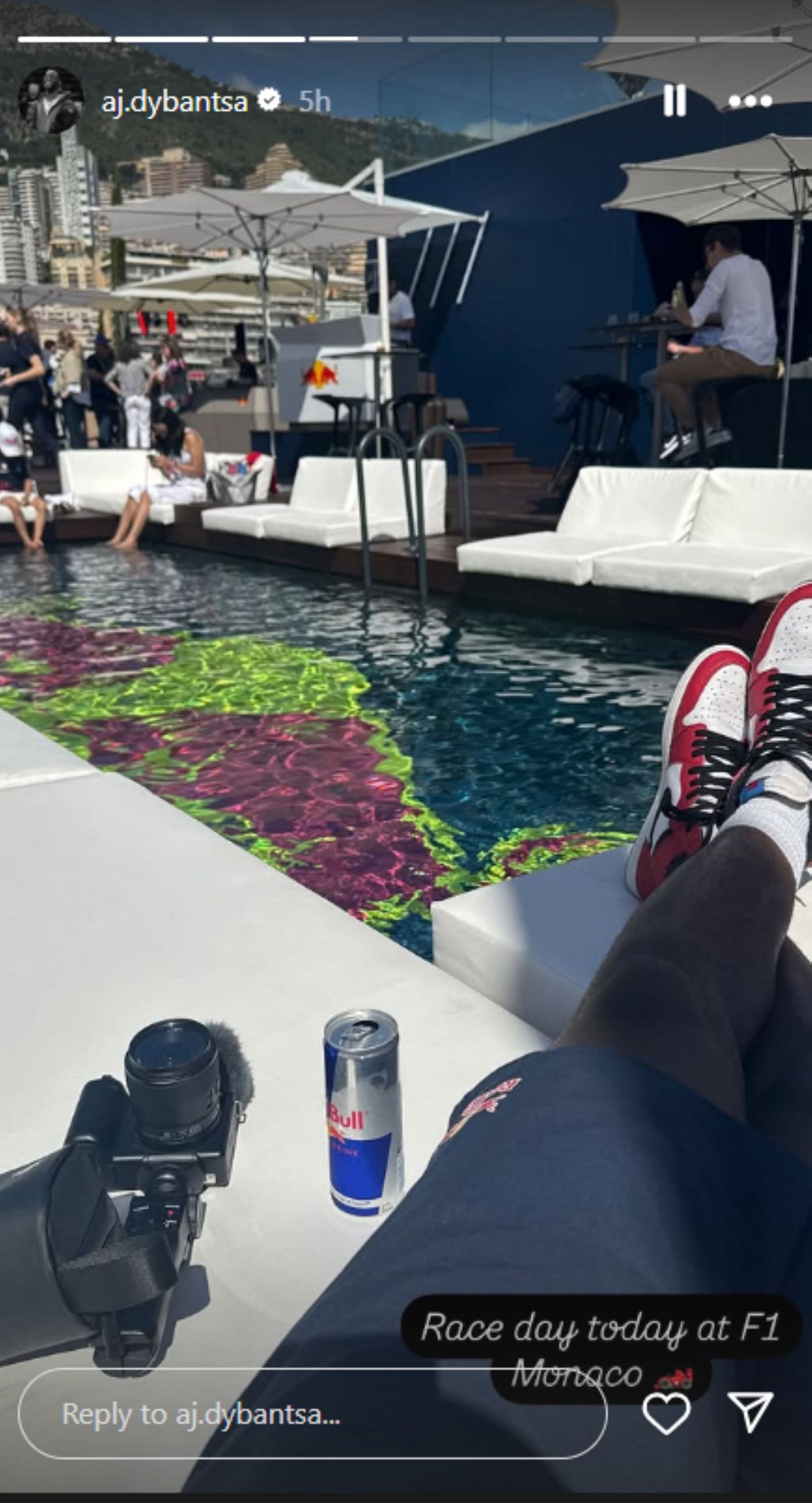 AJ Dybantsa shares &quot;crazy&quot; scenes as BYU commit attends Monaco Grand Prix with team Redbull (Image: Instagram via @aj.dybantsa)