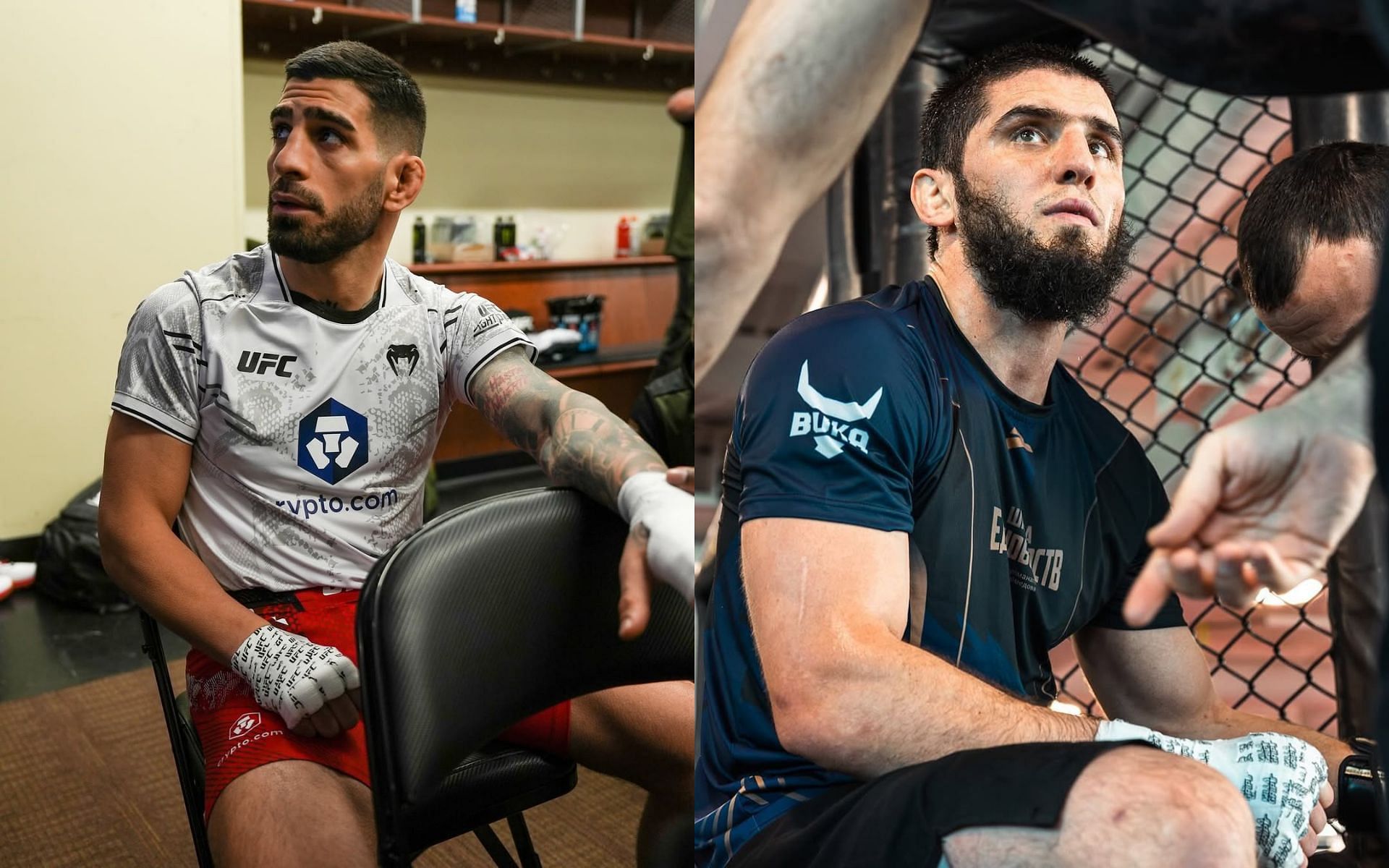 Ilia Topuria (left) is ready to face Islam Makhachev (right) at UFC 317. [Images courtesy: @ufccanada and @ufcpi on Instagram]