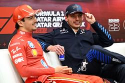 Watch: Charles Leclerc walks up to Max Verstappen to congratulate him on becoming a father