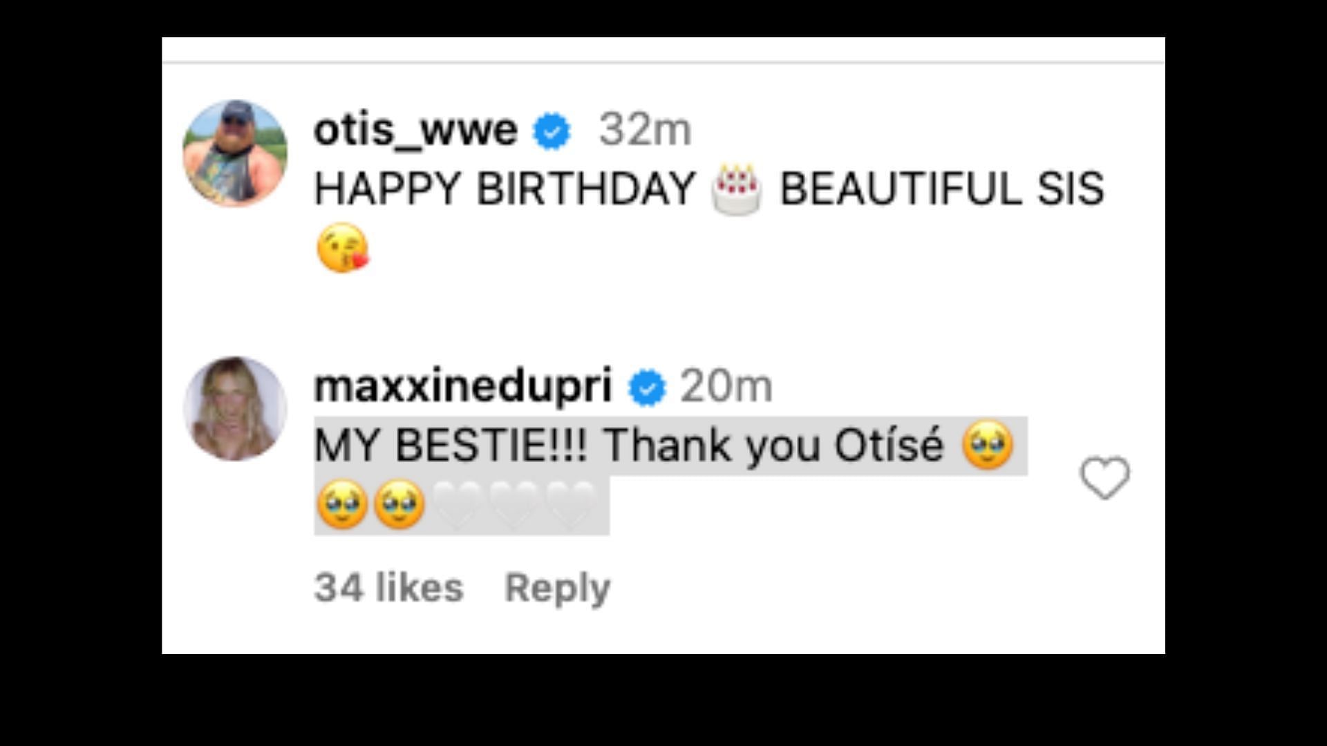 Dupri responds to Otis&#039; message on Instagram. [Image credit: Otis on Instagram]