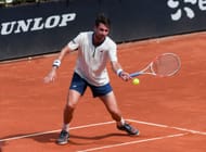 Norrie plays a slice forehand in Rome 2025 - Day Five - Source: Getty