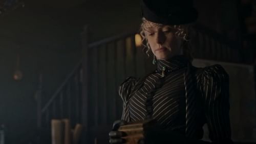Fiona Glascott is seen as Lady Violet Somerset in Sherlock & Daughter season 1 episode 4 (Image via The CW)