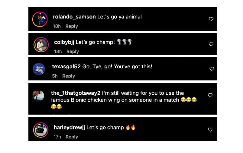 Screenshot of comments. [ONE Championship/Instagram]