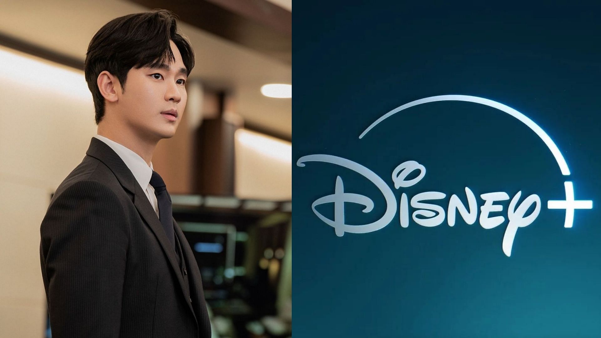 Kim Soo-hyun and Disney+ logo (Instagram/@goldmedalist_official, X@DisneyPlus)