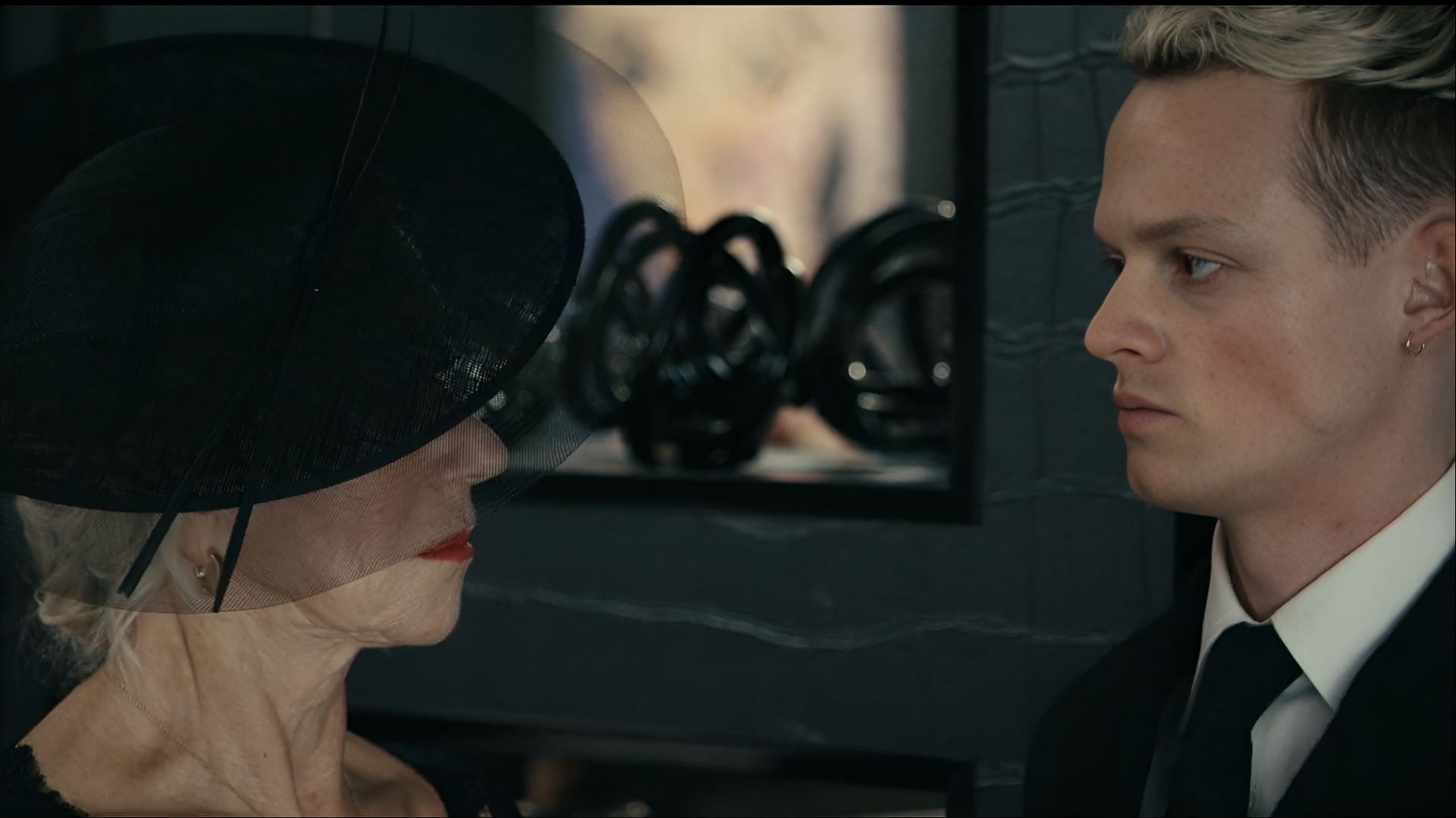 Power and paranoia collide as Maeve faces off with Eddie in a moment thick with unspoken tension. (Image via Paramount)