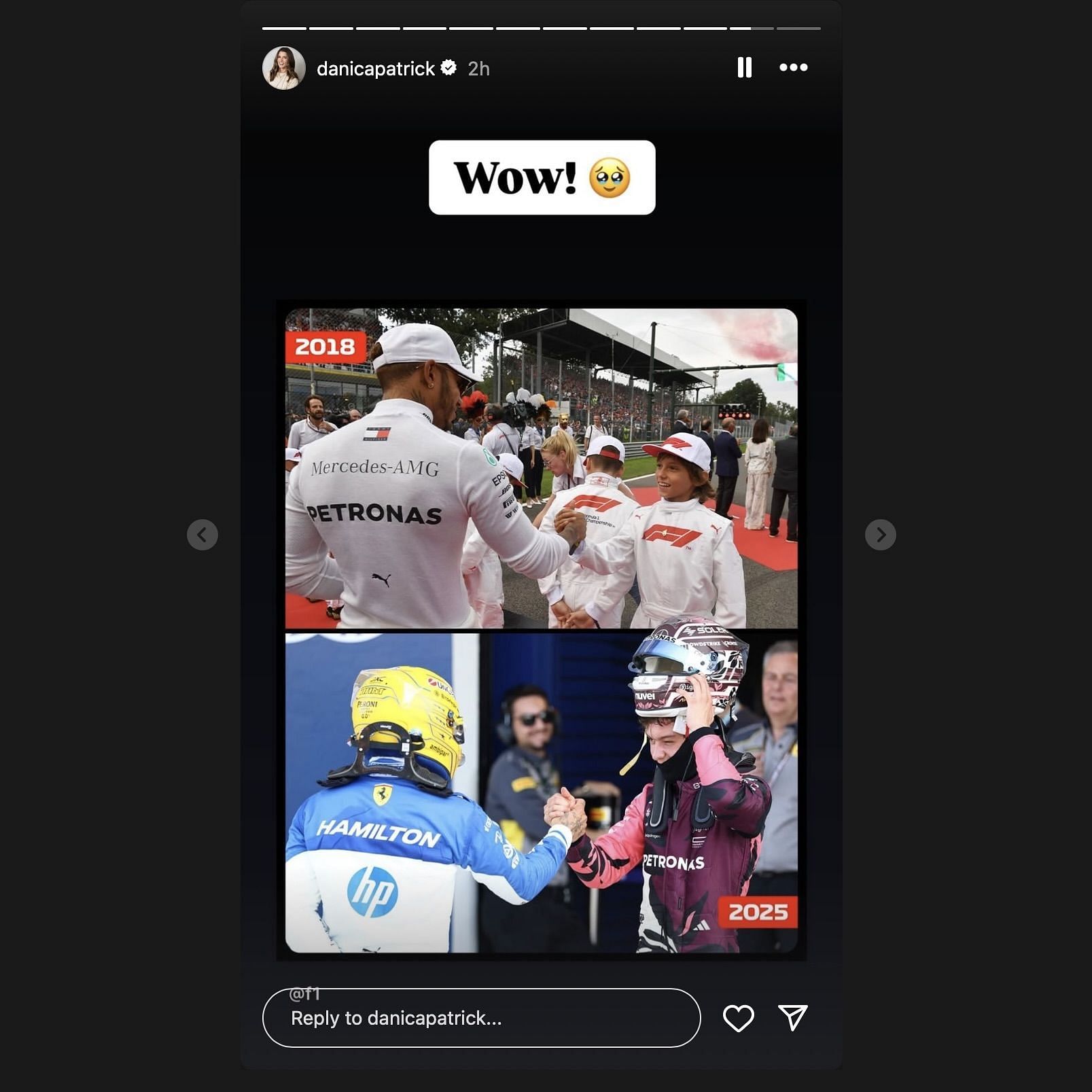 Screen grab from Danica Patrick&#039;s Instagram story [via Instagram/@danicapatrick]