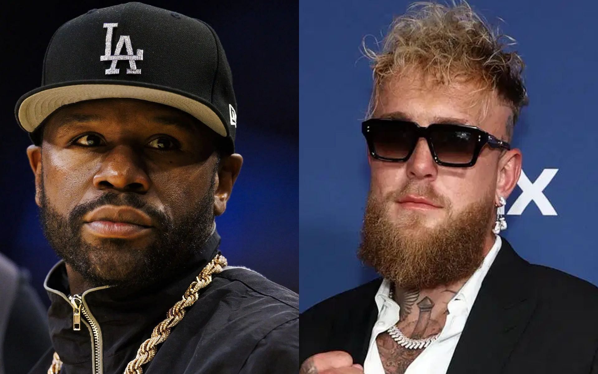 Jake Paul (right) rates Floyd Mayweather