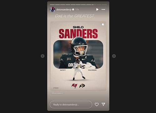 Deion Sanders Jr. IG story