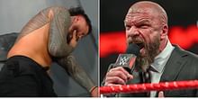 Triple H reacts to Jey Uso getting attacked by a "fan" in the crowd after WWE RAW goes off air