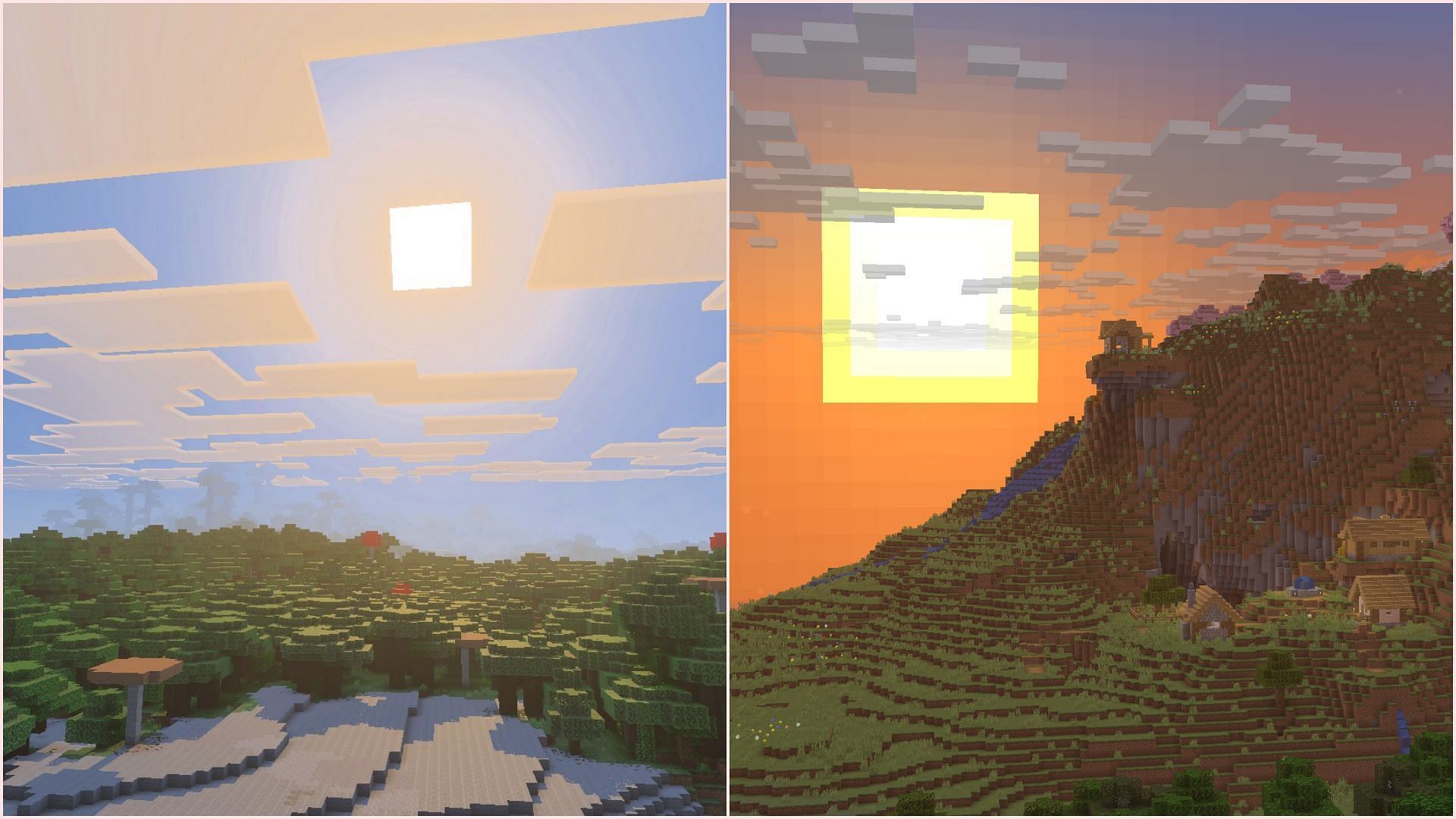 Vibrant Visuals does not have environmental fog that Java Edition will get (Image via Sportskeeda Gaming || Mojang Studios)