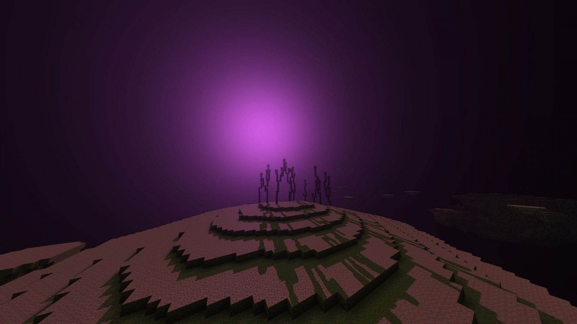 Mojang added mysterious light flashes in the End with Vibrant Visuals (Image via Sportskeeda Gaming || Mojang Studios)