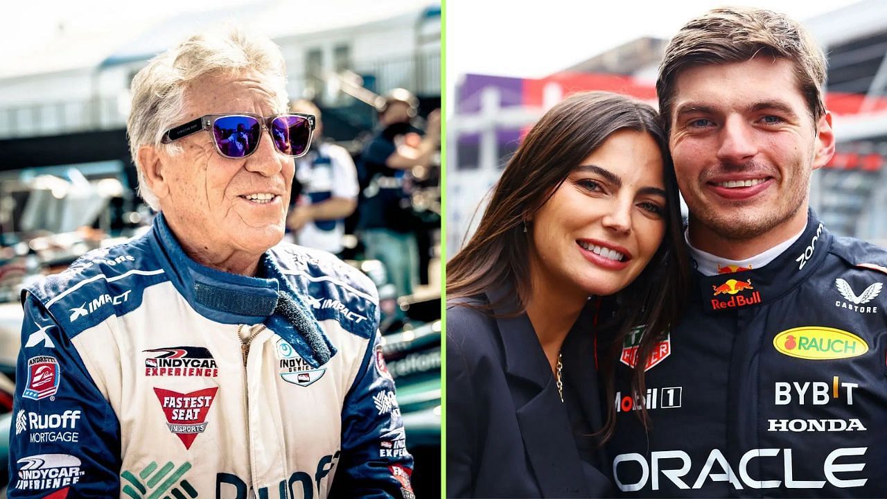 Mario Andretti and Max Verstappen with his girlfriend Kelly Piquet | Image via Getty