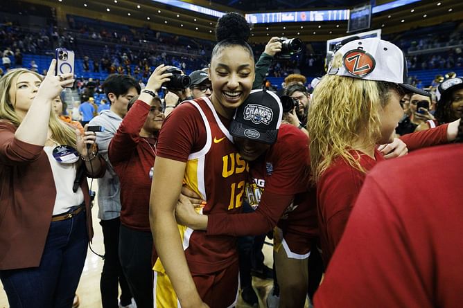 JuJu Watkins reacts as USC sweeps Big 10 championships in 3 different sports