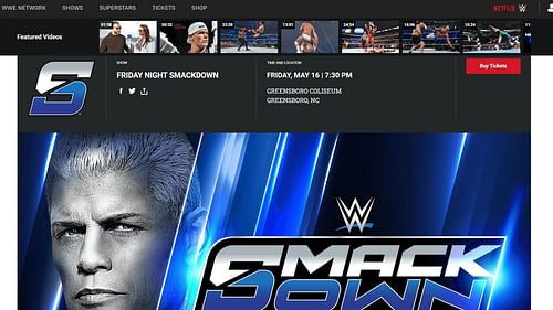 WWE SmackDown's page! (Credits: WWE.com)
