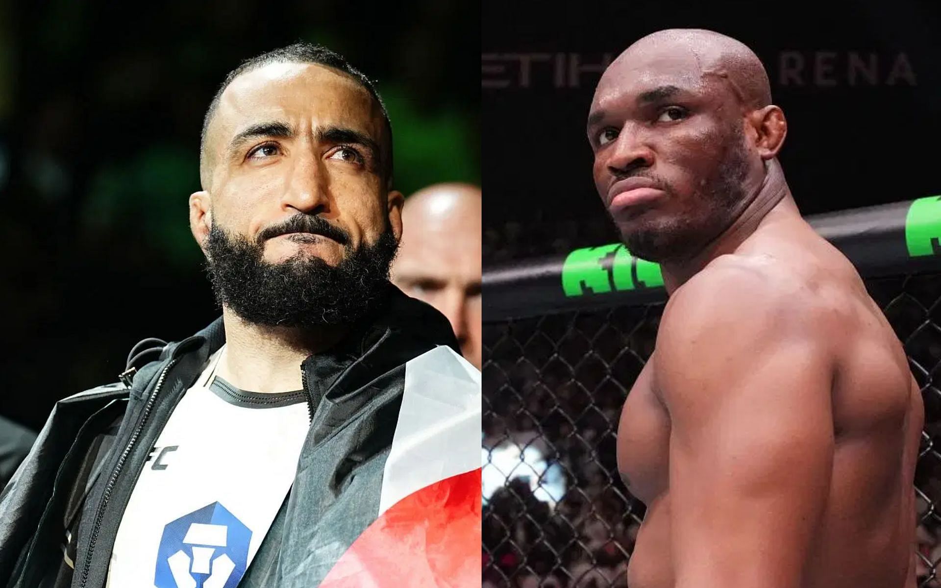 Belal Muhammad (left) accuses Kamaru Usman (right) of tearing up during the infamous podcast episode [Images courtesy: Getty Images]