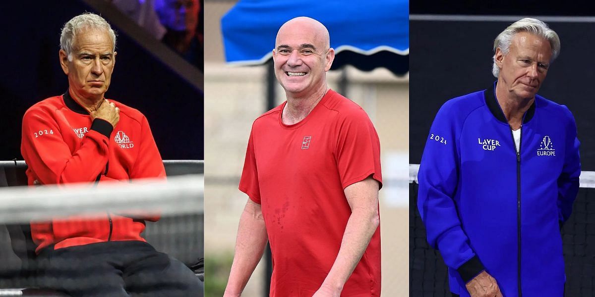 Tennis fans react to Andre Agassi winning fantasy &quot;aura draw&quot; ft. John McEnroe, Bjorn Borg, etc. | Image Source: Getty