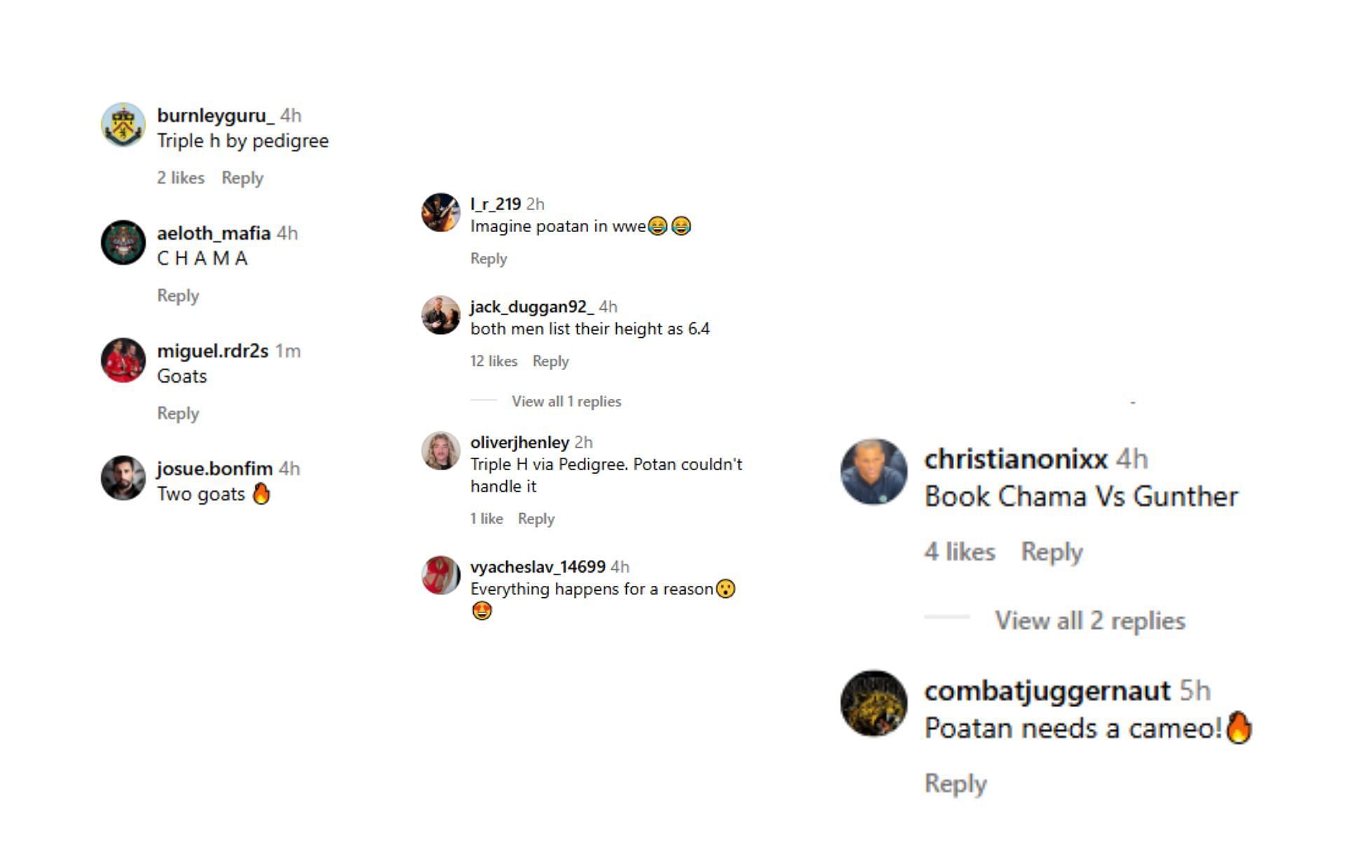 [Images courtesy: @tntsportsufc comments section on Instagram]