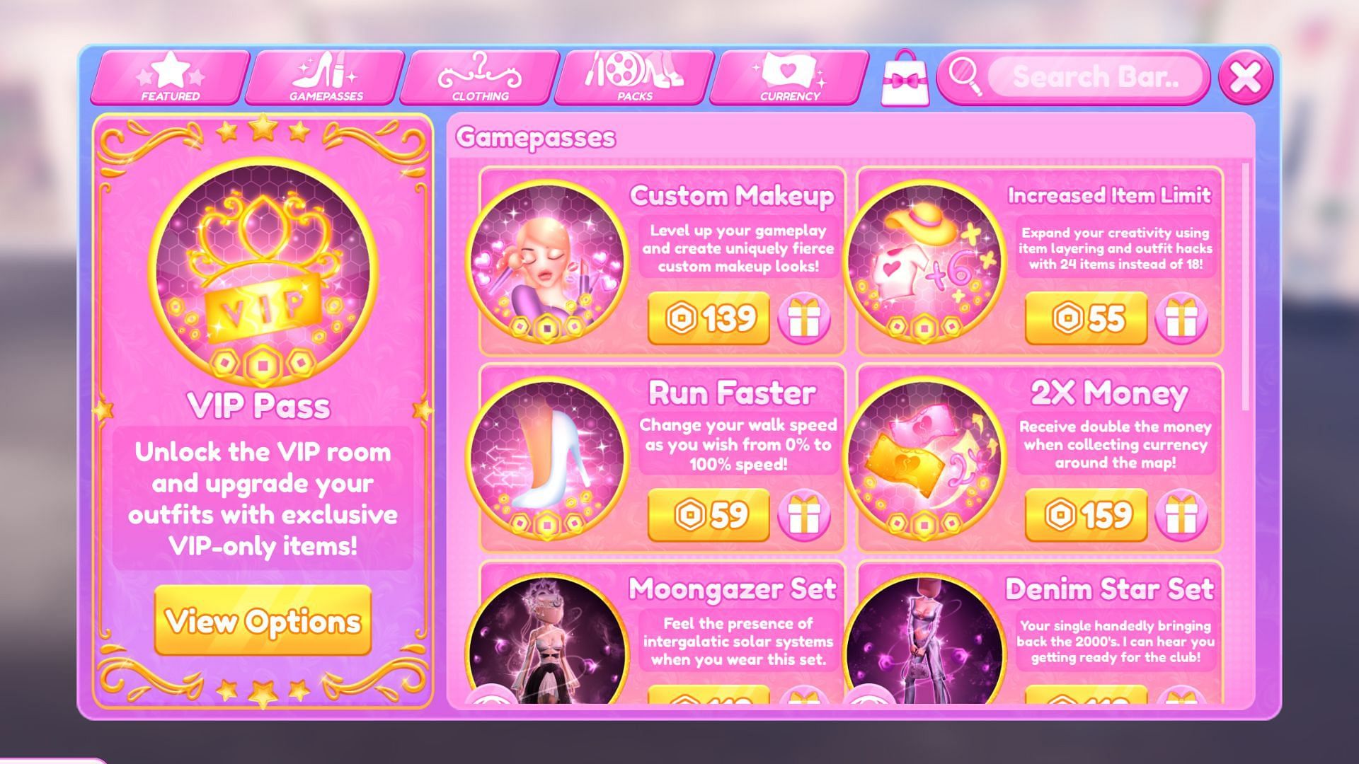 You can get various gamepasses at once (Image via Roblox)