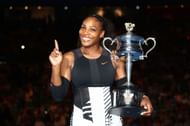 Serena Williams with the 2017 Australian Open trophy - Source: Getty